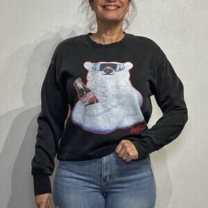 The Laundry Room Black Polar Bear Coca Cola Jumper Sweatshirt Sz S